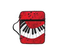 DUWAA Music Note Piano Print 26Ã- 20 Cm Large Capacity Bible Cover Case, Study Supplies Tote Bag for Women and Christian