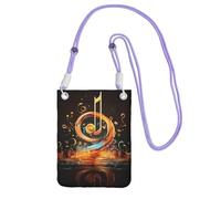 DUWAA Music Symbol Print Crossbody Bag For Women, Shoulder Bag Purse, Travel Sport Mini Phone Bag, Phone Wallet, Purple, One Size