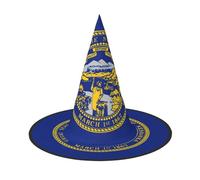 DUWAA Nebraska Flag Print Witch Hat Witches Hats Halloween Women Adult Wizard Men Costume Cosplay Party Accessory-1pcs