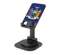 DUWAA New York Flag Print 360°Rotating Cell Phone Stand, Adjustable Cell Phone Holder,Foldable Portable Phone Holder