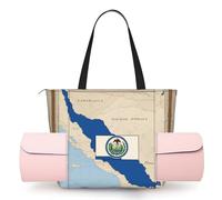DUWAA Nicaragua Flag Map01 Print Large Work Tote Bag with Yoga Mat Holder, Large Size Pocket Everyday Bag for Yoga Gym