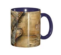 DUWAA Nice Guitar Print Ceramic Cup With Gift Box, Beautiful Coffee Mugs For Holiday Birthday Gift Coffee Milk 6 Color