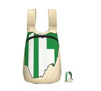 DUWAA Nigeria Flag Map02 Print Portable Daypack, Foldable Lightweight Storage Shoulder Backpack Bag For Travel Hicking Outdoor
