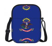 DUWAA North Dakota State Flag Print Adjustable Strap Oxford Sling Bag, Small Water-Resistant Crossbody Purse For Travel