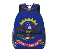DUWAA North Dakota State Flag Print Rucksack Bag For Men Women High-Capacity Vacuum Backpack Multi-Layer Design Travel Backpack