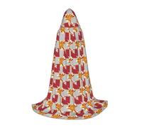 DUWAA Northern Macedonia Flag Map02 Print Medieval Cloak Wizard Robe Cloak With Hood Renaissance Cape Halloween Costume Cosplay Prop