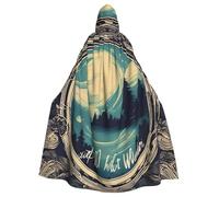 DUWAA Not All Who Wander Are Lost 1 Print 59inch Carnival Cape, Unisex Adult Hooded Cloak For Halloween Witch Vampire Wizard Cosplay