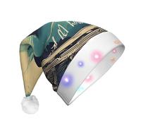 DUWAA Not All Who Wander Are Lost 1 Print Light Up Christmas Hat With 3 Blinking Color, Adults Led Soft Faux Santa Cap For Party