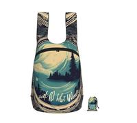 DUWAA Not All Who Wander Are Lost 1 Print Portable Daypack, Foldable Lightweight Storage Shoulder Backpack Bag For Travel Hicking Outdoor