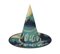 DUWAA Not All Who Wander Are Lost 1 Print Witch Hat, Wizard Hat Cosplay Accessories For Halloween Costume Party Masquerade Carnivals-3pcs