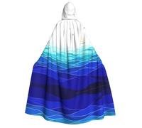 DUWAA Ocean Waves Sailboat with Birds Maritime print Men's Cosplay Cloak Robe Costume Halloween Hooded Uniform Medieval Cloak Wizard Robe