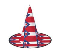 DUWAA Ohio State Flag Print Print Halloween Hanging Witch Hats Costume Accessories, Decorations For Home, Yard, Porch-3pcs