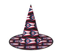 DUWAA Ohio State Flag Print Print Halloween Hanging Witch Hats Costume Accessories, Decorations For Home, Yard, Porch-3pcs