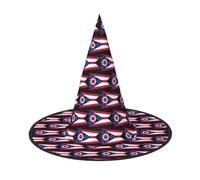 DUWAA Ohio State Flag Print Print Halloween Hanging Witch Hats Costume Accessories, Decorations For Home, Yard, Porch-3pcs