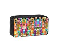 DUWAA Oil Cute Schnauzer Dogs Print Pencil Case Large Capacity Pencil Pouch Marker Pen Bag Coin Pouch Office Stationery Organizer