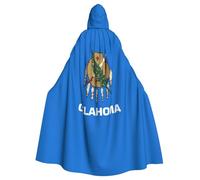 DUWAA Oklahoma State Flag Print Adult Halloween Hooded Cape, Full Length Unisex Cloak For Men Women, For Halloween Cosplay