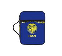 DUWAA Oregon State Flag Print 26Ã- 20 Cm Large Capacity Bible Cover Case, Study Supplies Tote Bag for Women and Christian