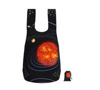 DUWAA Outer Space Galaxy Solar System Print Anti-Tear Backpack For Men Women Foldable Shopping Bag Ultra Light Camping Backpack Work Bag