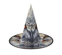 DUWAA Owl Beliefs Print Witch Hat, Wizard Hat Cosplay Accessories For Halloween Costume Party Masquerade Carnivals-3pcs