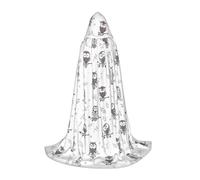 DUWAA Owl Tree Branches Print Medieval Cloak Wizard Robe Cloak With Hood Renaissance Cape Halloween Costume Cosplay Prop