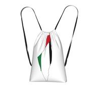 DUWAA Palestine Flag Map Print Drawstring Backpack Foldable String Bag Cinch Bag Beach Bag Travel Backpack Anti Tear Gym Bag