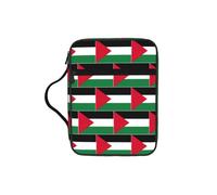 DUWAA Palestine Flag Print Multi Functional Bible Bag Cosmetic Bags with Handle Waterproof Pencil Case with Compartments