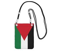 DUWAA Palestine Flag1 Print Crossbody Bag For Women, Shoulder Bag Purse, Travel Sport Mini Phone Bag, Phone Wallet, Black, One Size