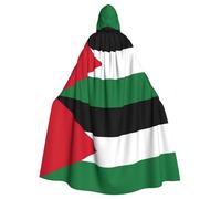DUWAA Palestinian Flag Print Witch Cloak, Cloak With Hood, Halloween Hooded Cape, Wizard Robe Men Cosplay Costume