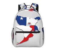 DUWAA Panama Flag Map 02 Print Shoulder Bag With 1 Large, 1 Front And 2 Side Pockets, Adults Water-Resistant Bookbag Backpack