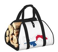 DUWAA Panama Flag Map Print Wood Baskets with Handle Large Log Store for Fireplace Wear-Resistant Picnic Bags Log Basket