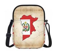 DUWAA Peru Flag Map 03 Print Adjustable Strap Oxford Sling Bag, Small Water-Resistant Crossbody Purse For Travel