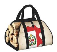 DUWAA Peru Flag Map 03 Print Large Fire Wood Sling Carrier with Handles for Easy Transport Carrying and Wood Stove 48×101cm