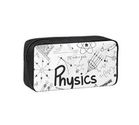 DUWAA Physics Print Print Large Capacity Zipper Pencil Case for School Office College, Big Capacity Pencil Bag Holder Adult
