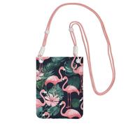 DUWAA Pink Flamingo Print Crossbody Bag For Women, Shoulder Bag Purse, Travel Sport Mini Phone Bag, Phone Wallet, Pink, One Size