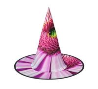 DUWAA Pink Flower Tropical Plant 1 Print Halloween Witch Hat Costume Accessory Women Hats For Halloween Party Cosplay Accessories-2pcs
