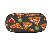 DUWAA Pizza Pattern print Functional Stationery Pouch Portable Pencil Bags Pencil case, Lightweight Pencil Pouch