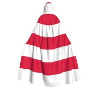 DUWAA Polish Flag Print Adult Halloween Hooded Cape, Full Length Unisex Cloak For Men Women, For Halloween Cosplay