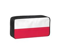 DUWAA Polish Flag Print Large Capacity Zipper Pencil Case for School Office College, Big Capacity Pencil Bag Holder Adult