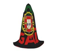 DUWAA Portugal Flag Print Medieval Cloak Wizard Robe Cloak With Hood Renaissance Cape Halloween Costume Cosplay Prop