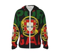DUWAA Portugal Flag Print Sun Protection Hoodie Jacket Long Sleeve Lightweight Breathable Uv Shirts With Inner Pockets