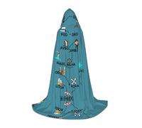 DUWAA Portugal Travel Map Print Halloween Costume Clothes Halloween Medieval Costume Cape For Women Men Renaissance Hooded Cloak