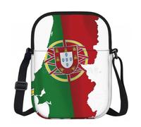 DUWAA Portuguese Flag Map Print Oxford Crossbody Sling Bag, Water-Resistant Adjustable Purse For Women Travel Daily Use