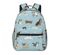 DUWAA Puppy Doodles Print Camping Backpack Gym Backpack With Adjustable Shoulder Straps Sturdy Work Bag Laptop Rucksack