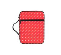 DUWAA Red and White Polka Dots Print 26Ã- 20 Cm Large Capacity Bible Cover Case, Study Supplies Tote Bag for Women and Christian