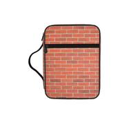 DUWAA Red Brick Wall Texture Print 26Ã- 20 Cm Large Capacity Bible Cover Case, Study Supplies Tote Bag for Women and Christian