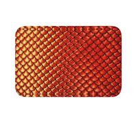 DUWAA Red Fish Scale Print House Decor Crystal Velvet Door Mat, Themed Doormat For Front Door Porch Indoor Outdoor Entryway