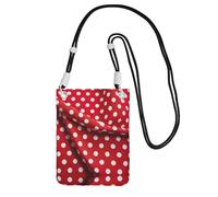 DUWAA Red White Polka Dot Print Small Crossbody Bags For Women Trendy, Phone Purse With Adjustable Strap,For Hiking Travel, Black, One Size