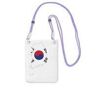 DUWAA Republic Of Korea Flag Map Print Crossbody Bag For Women, Shoulder Bag Purse, Travel Sport Mini Phone Bag, Phone Wallet, Purple, One Size