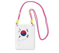 DUWAA Republic Of Korea Flag Map Print Crossbody Bag For Women, Shoulder Bag Purse, Travel Sport Mini Phone Bag, Phone Wallet, Fuchusia, One Size