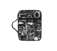 DUWAA Retro Cool Camera Collection Print Multi Functional Bible Bag Cosmetic Bags with Handle Waterproof Pencil Case with Compartments